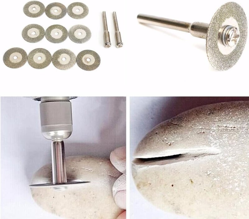 Lukcase Diamond Cutting Wheel Cut Off Discs Coated Rotary Tools W/Mandrel 40mm for Dremel by YEEZUGO - Image 2